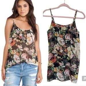 Show Me Your MuMu Floral Estella Tank Top Womens Sz. S Scoop Neck Sheer‎ Multi
